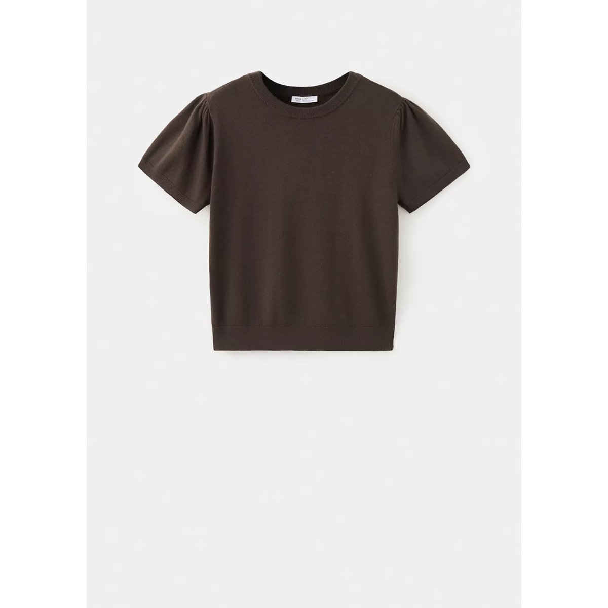 Pull en maille à manches courtes marron, MANGO TEEN