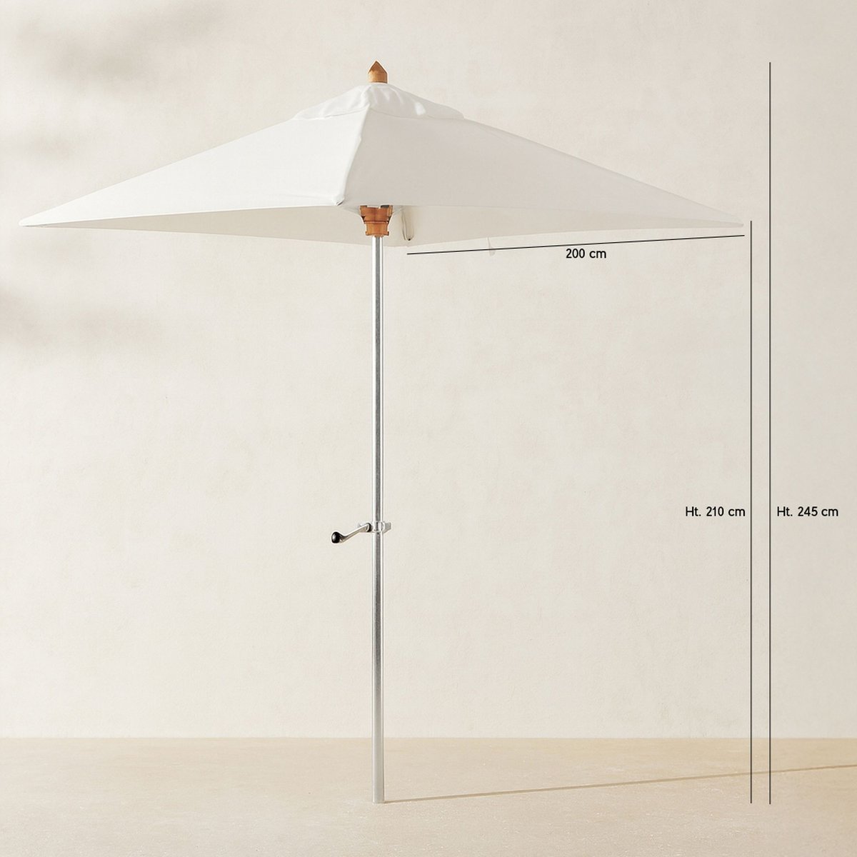 Parasol en aluminium et toile, COMETE blanc, NOW'S HOME