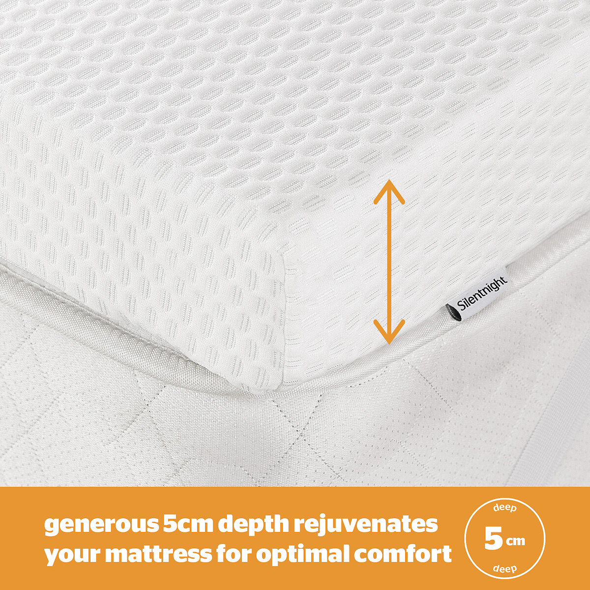 Impress Memory Foam 5cm Mattress Topper white, SILENTNIGHT