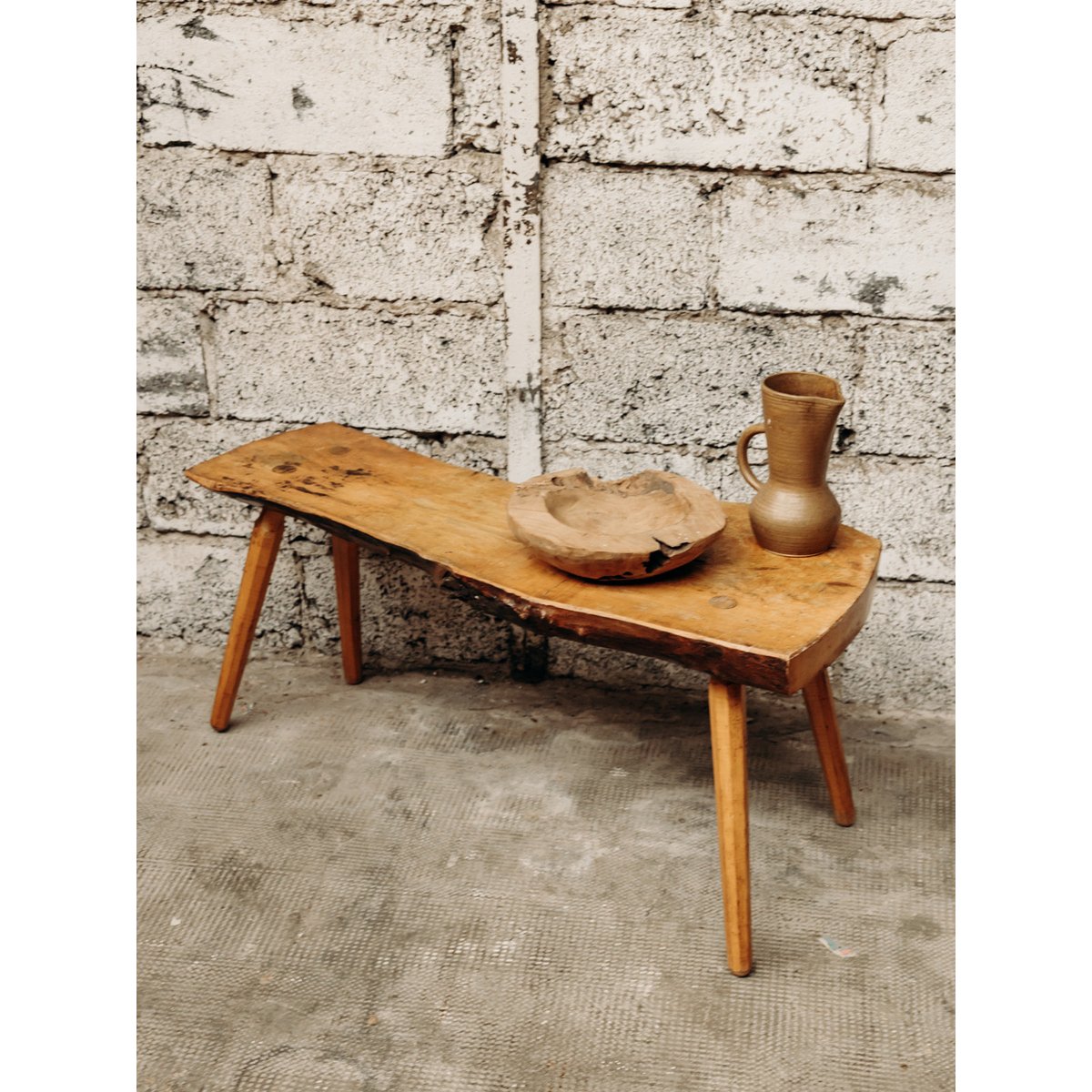Banc brutaliste Antoine N°206 - Bon état bois, DEBONGOUT