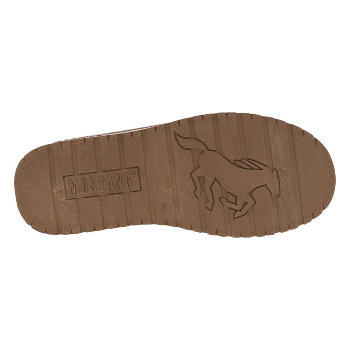 Boots noires à talon plateau et à slip-on avec l'intérieur en fausse marron, MUSTANG