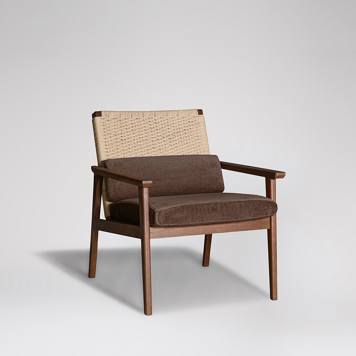Wadesmill Fabric Armchair dark brown, SWOON