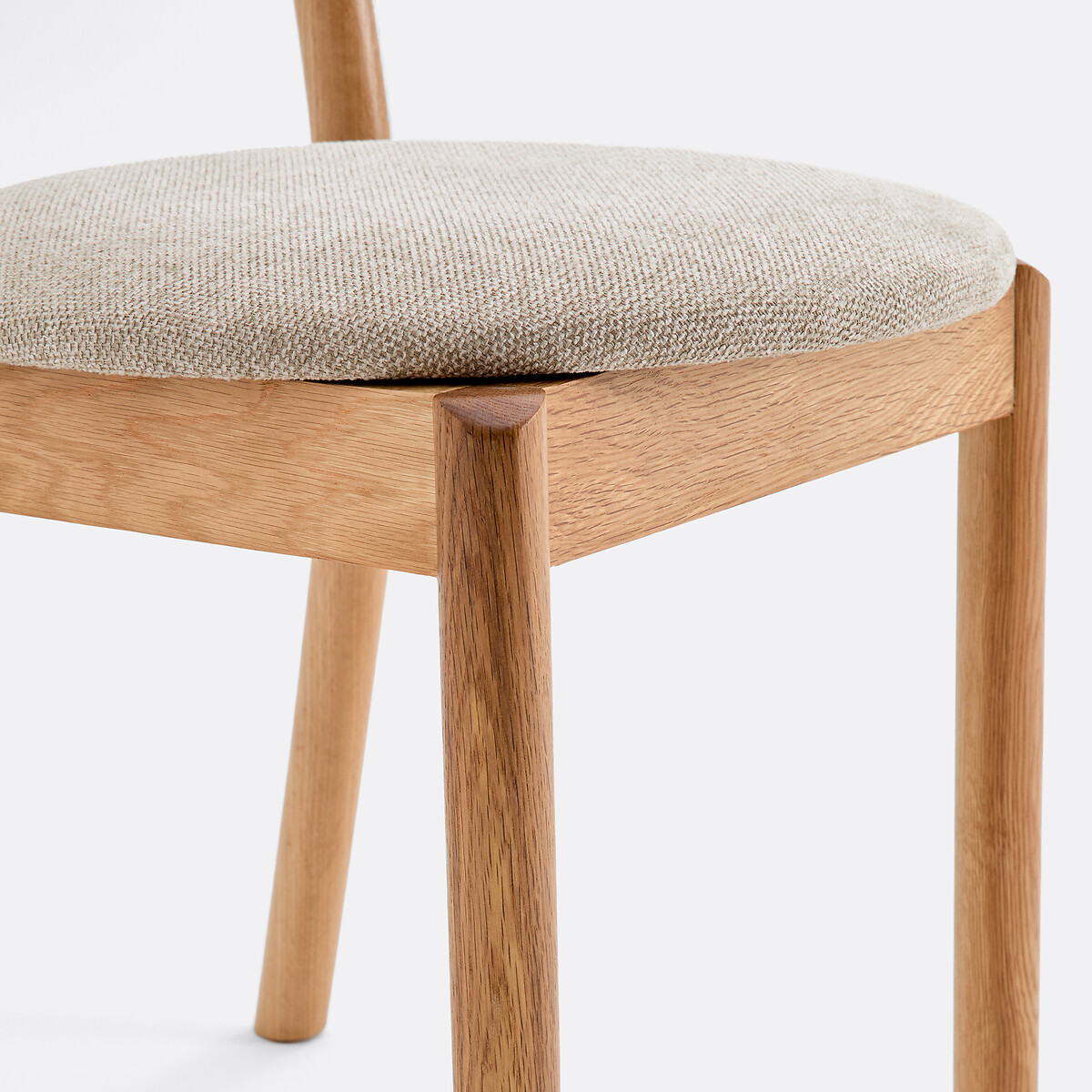 Chaise en chêne massif, assise en tissu, NIKOLE coloris chêne, LA REDOUTE INTERIEURS