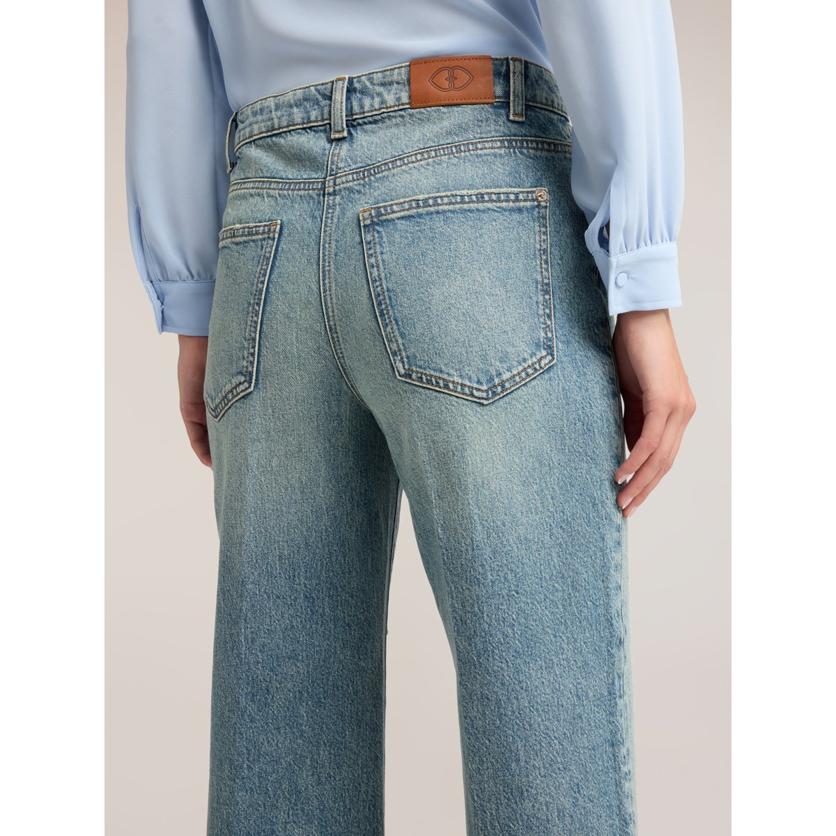 Jean large taille haute washed light - blue, MOTIVI