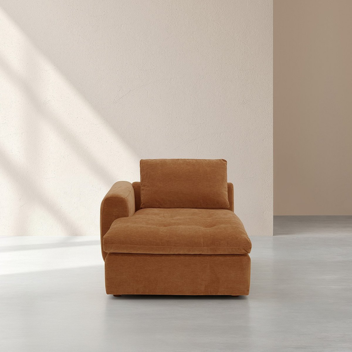 Méridienne d'angle gauche en tissu AMERIA marron, HABITAT