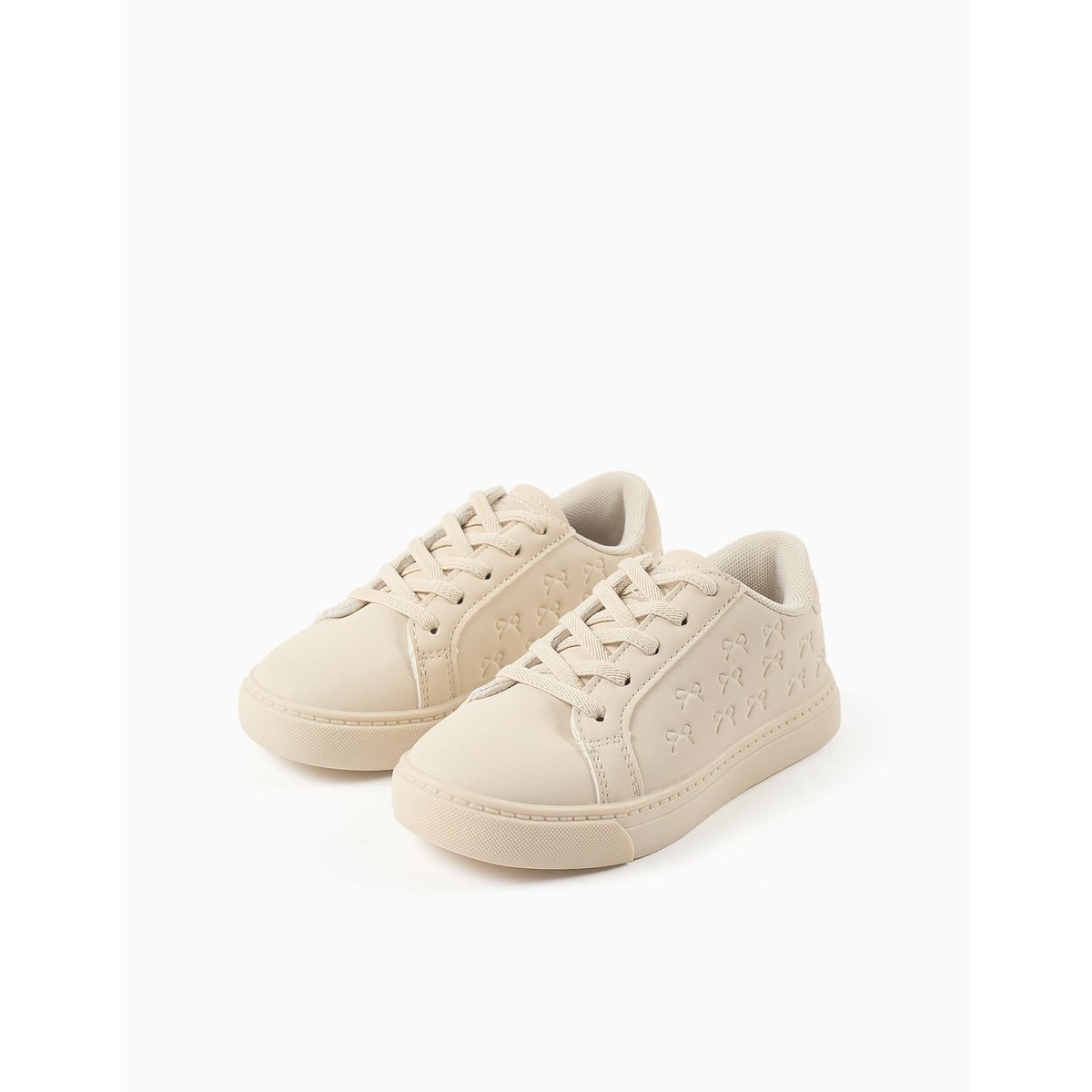 Baskets avec nœuds en relief et lacets élastiques beige, ZIPPY