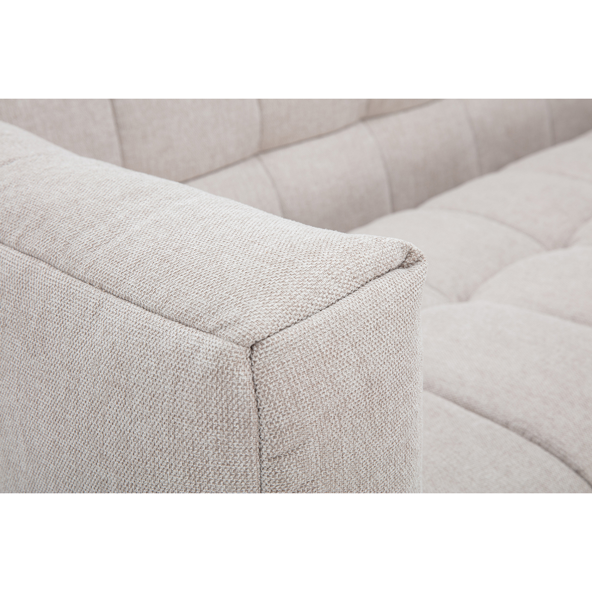 Canapé convertible design 3 places en tissu effet velours texturé beige CORTO beige, MILIBOO