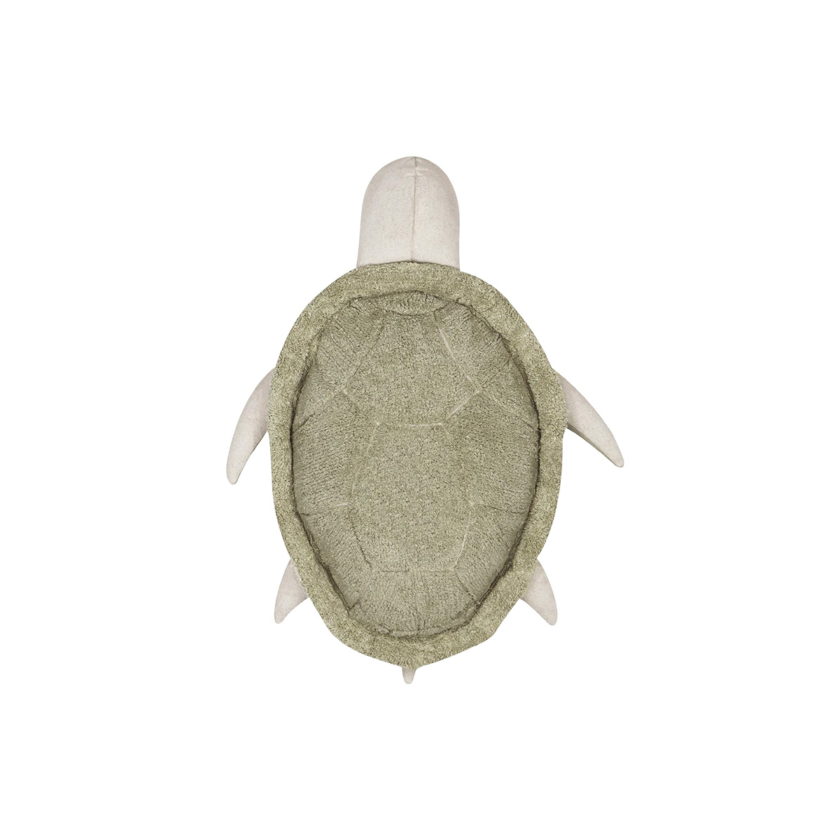 Pouf Madame Tortue vert olive, beige, LORENA CANALS