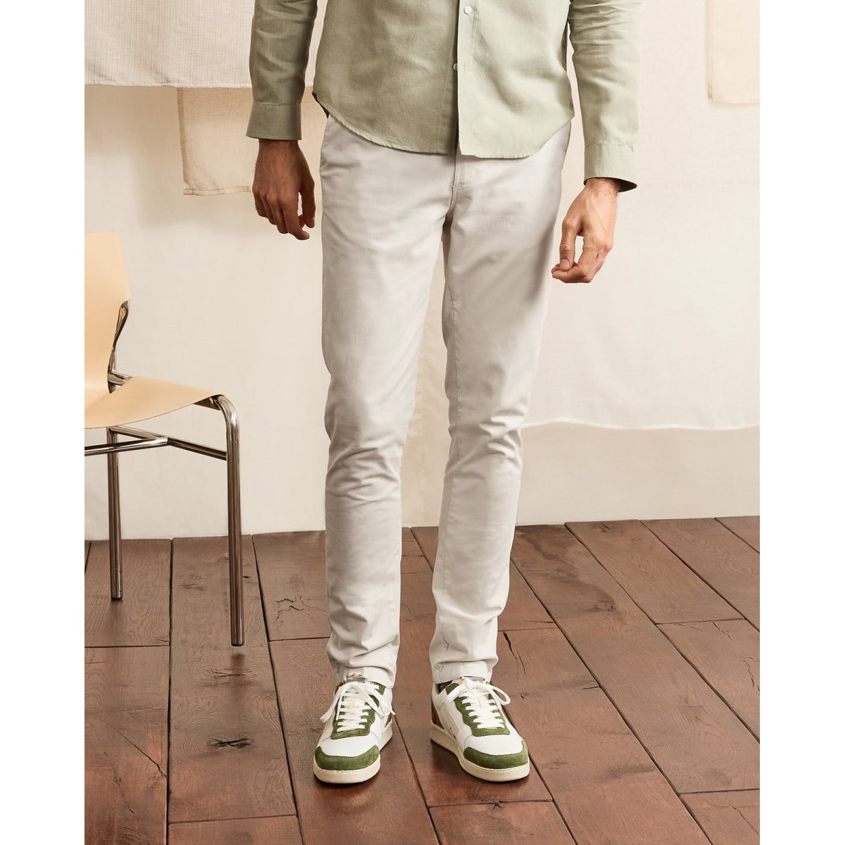 Chino coupe fuselée BRIX ecru, FAGUO