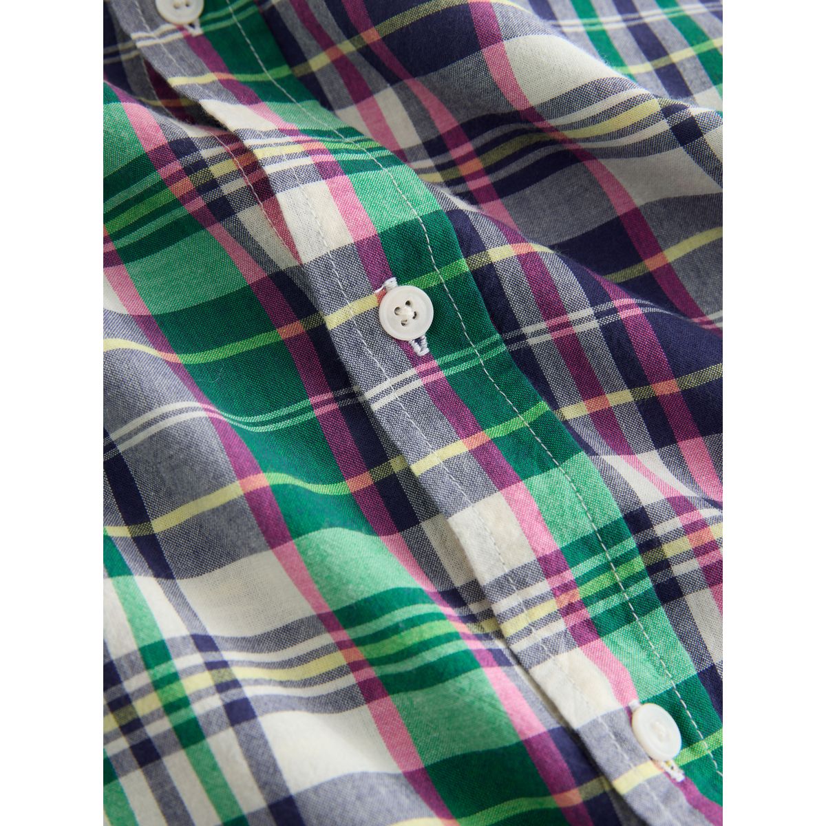 Chemise à manches longues et carreaux madras écru, NEXT