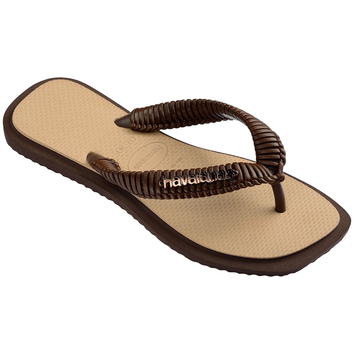 Tongs TOP SQUARE FUSION BOHO marron, HAVAIANAS