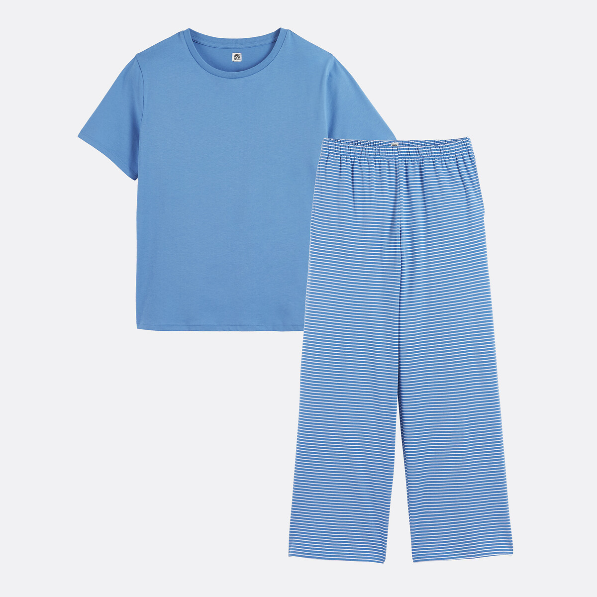 Pyjama en jersey imprimé rayé bleu, LA REDOUTE COLLECTIONS