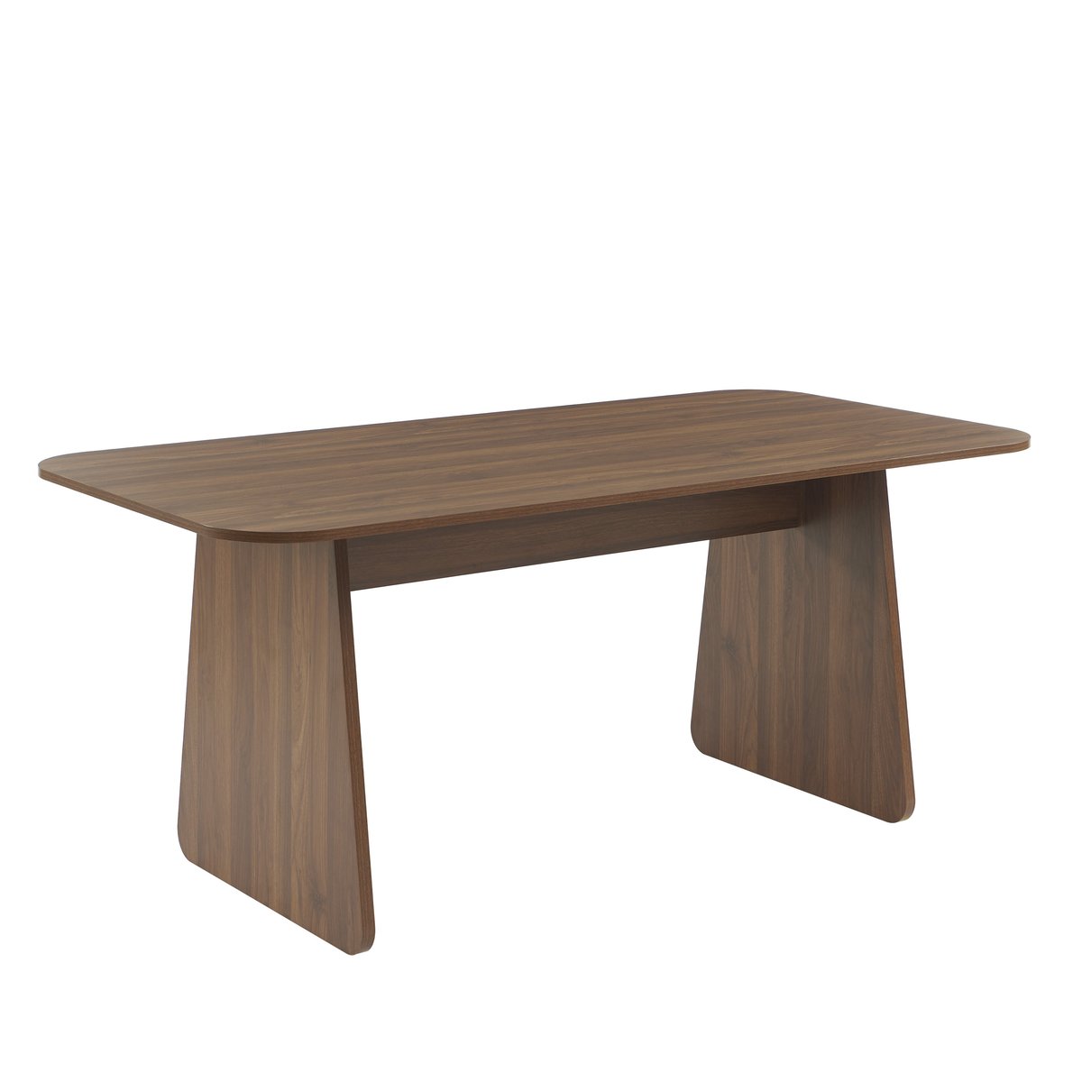 Ensemble table noyer et 4 chaises tissu  LANGO bois foncé, BAÏTA