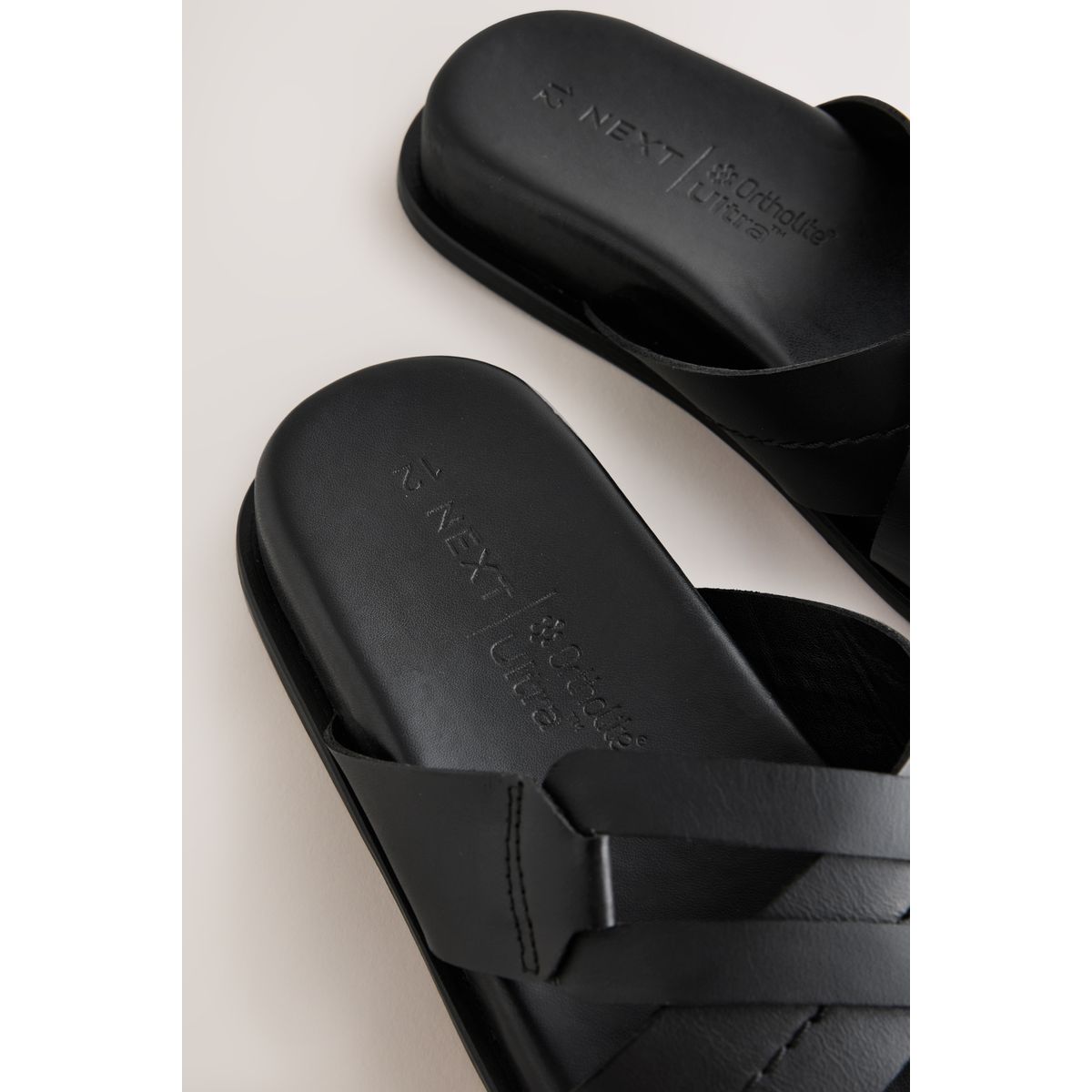 Sandales habillées en cuir noir, NEXT