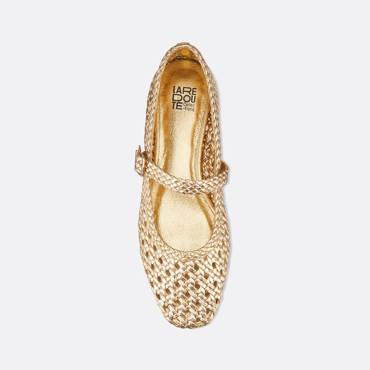 Ballerines babies tressées métallisées doré, LA REDOUTE COLLECTIONS