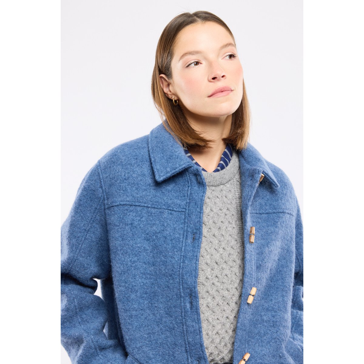 Veste boutonnée - laine bouillie obscur, ARMOR-LUX