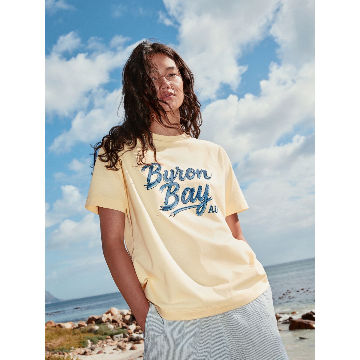 T-shirt col rond en tissu épais graphique de byron bay, NEXT