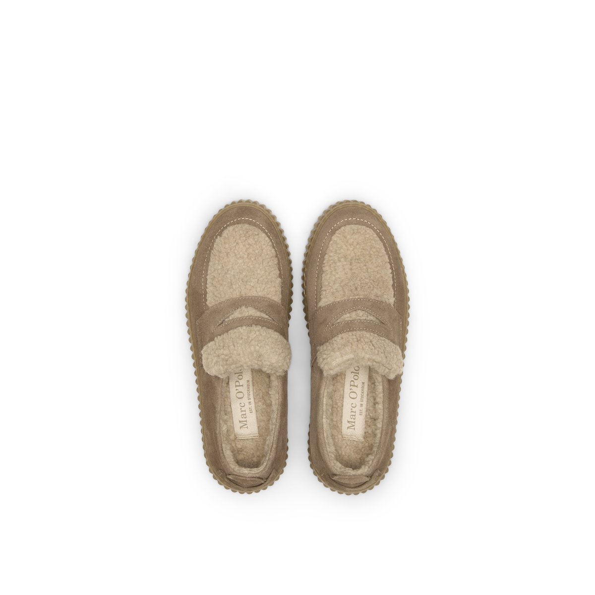 Chaussures à plateforme modèle Bianca avec doublure pelucheuse beige, MARC O'POLO