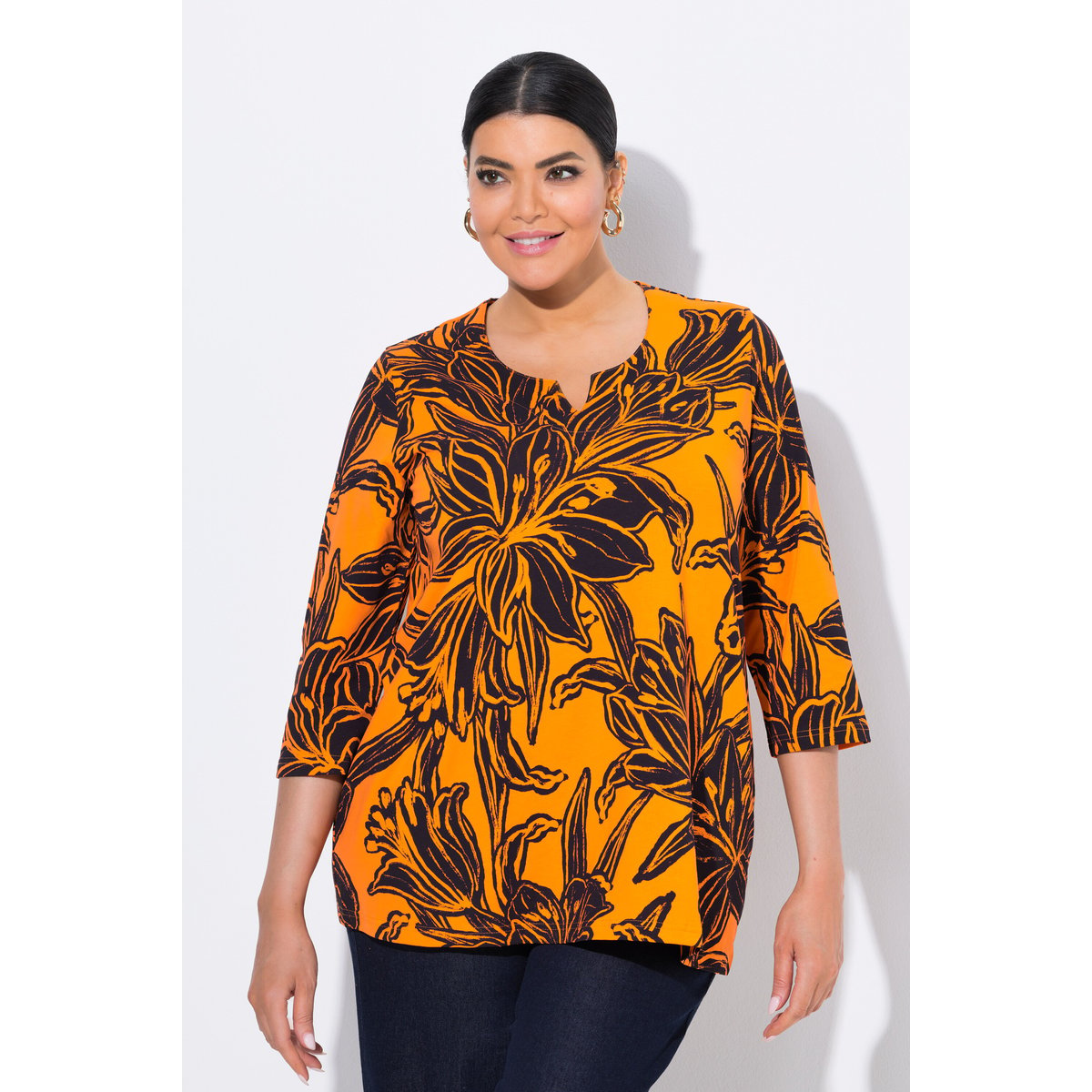 T-shirt motif feuilles clementis, ULLA POPKEN