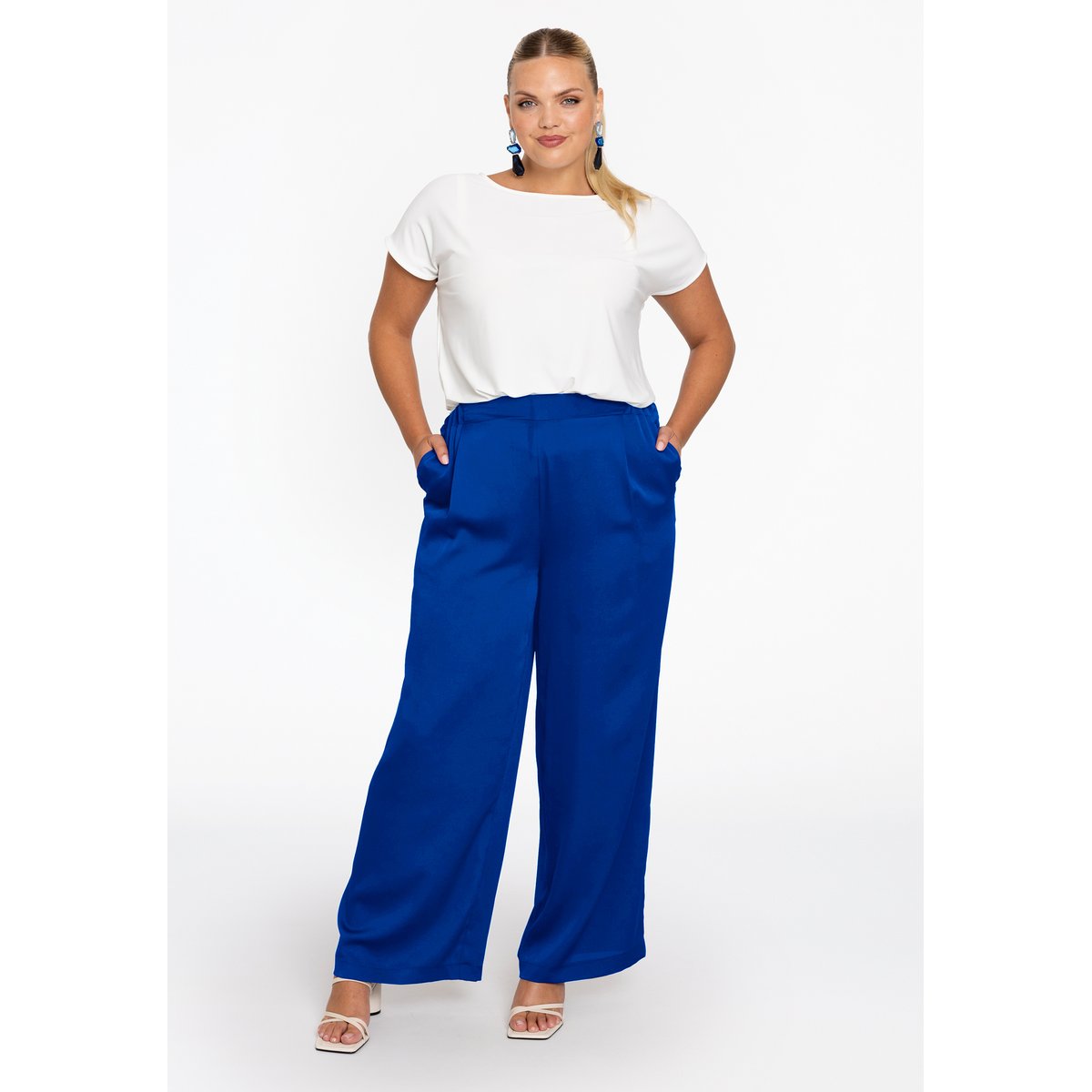 Pantalon imprimée indigo, YOEK