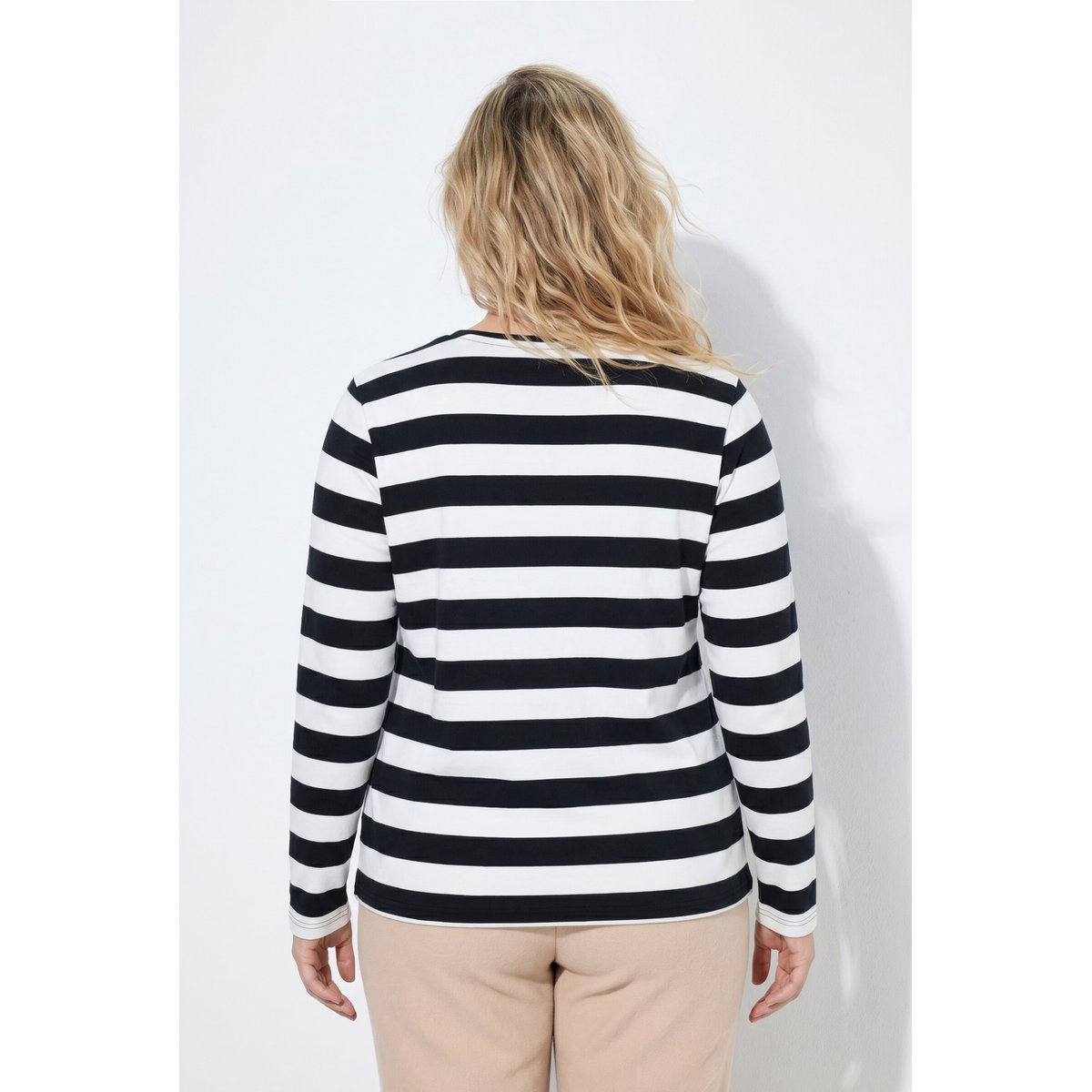 T-shirt à larges rayures larges noir, ULLA POPKEN