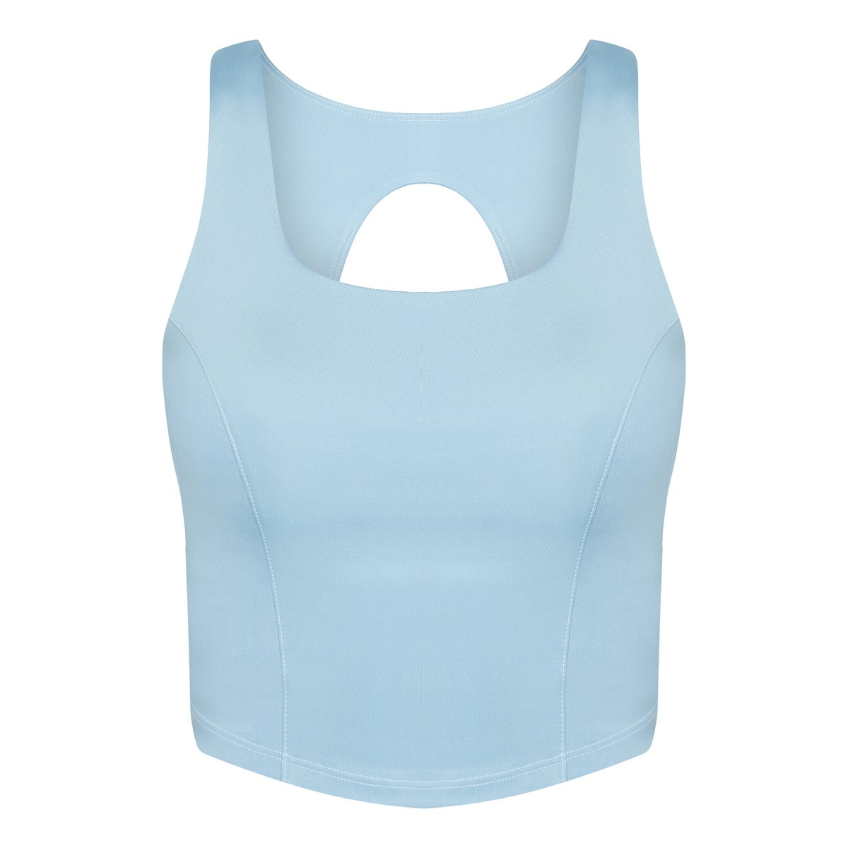 Brassière de sport femme Godo Maintien moyen coussinets amovibles effet gainant bleu marine craie, BORN