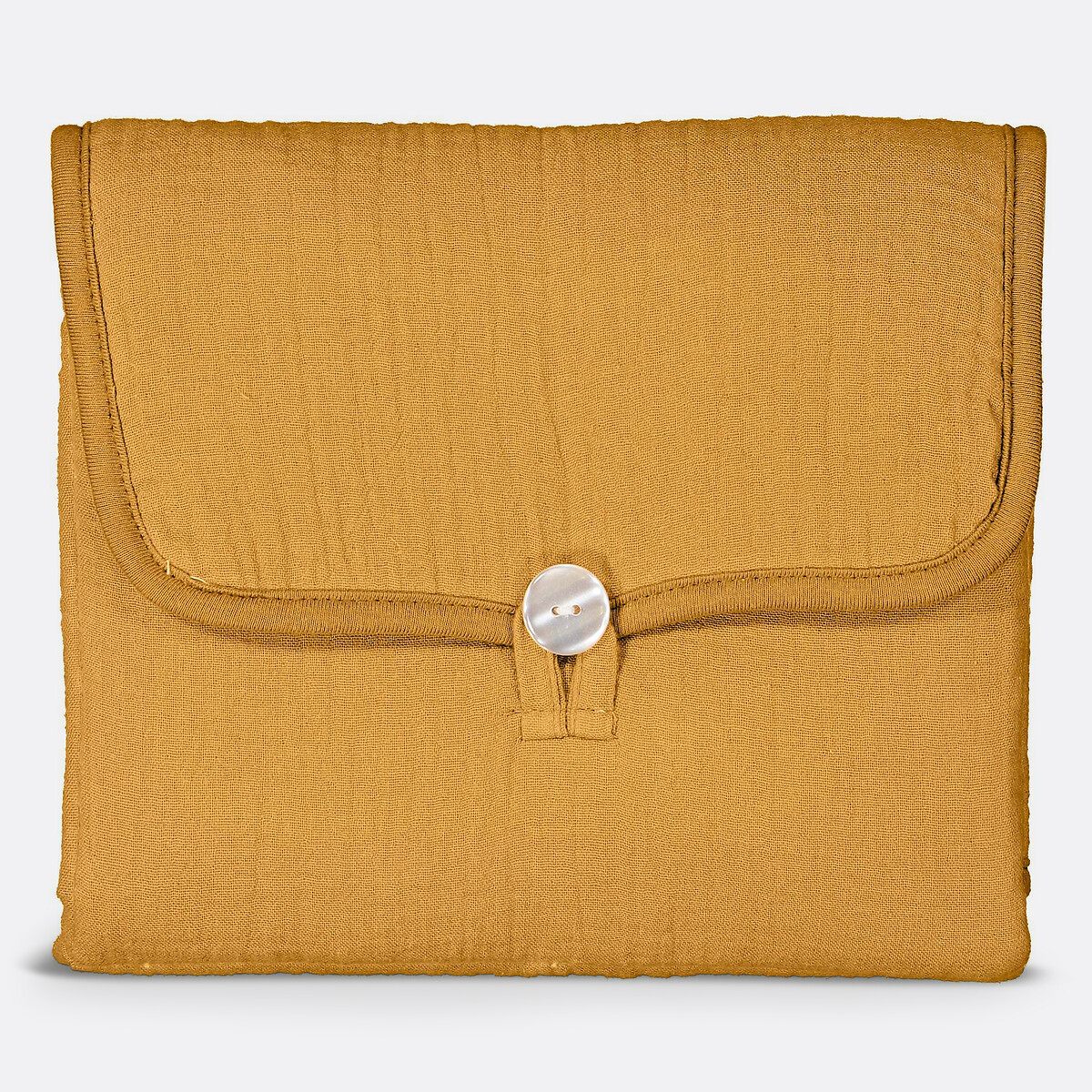 Matelas à langer nomade gaze de coton, Kumla jaune moutarde, LA REDOUTE INTERIEURS