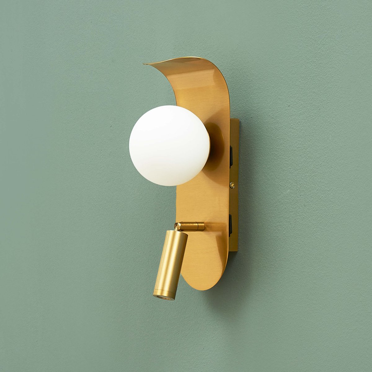 Applique moderne liseuse orientable - MATALIA laiton et blanc, KOSILUM