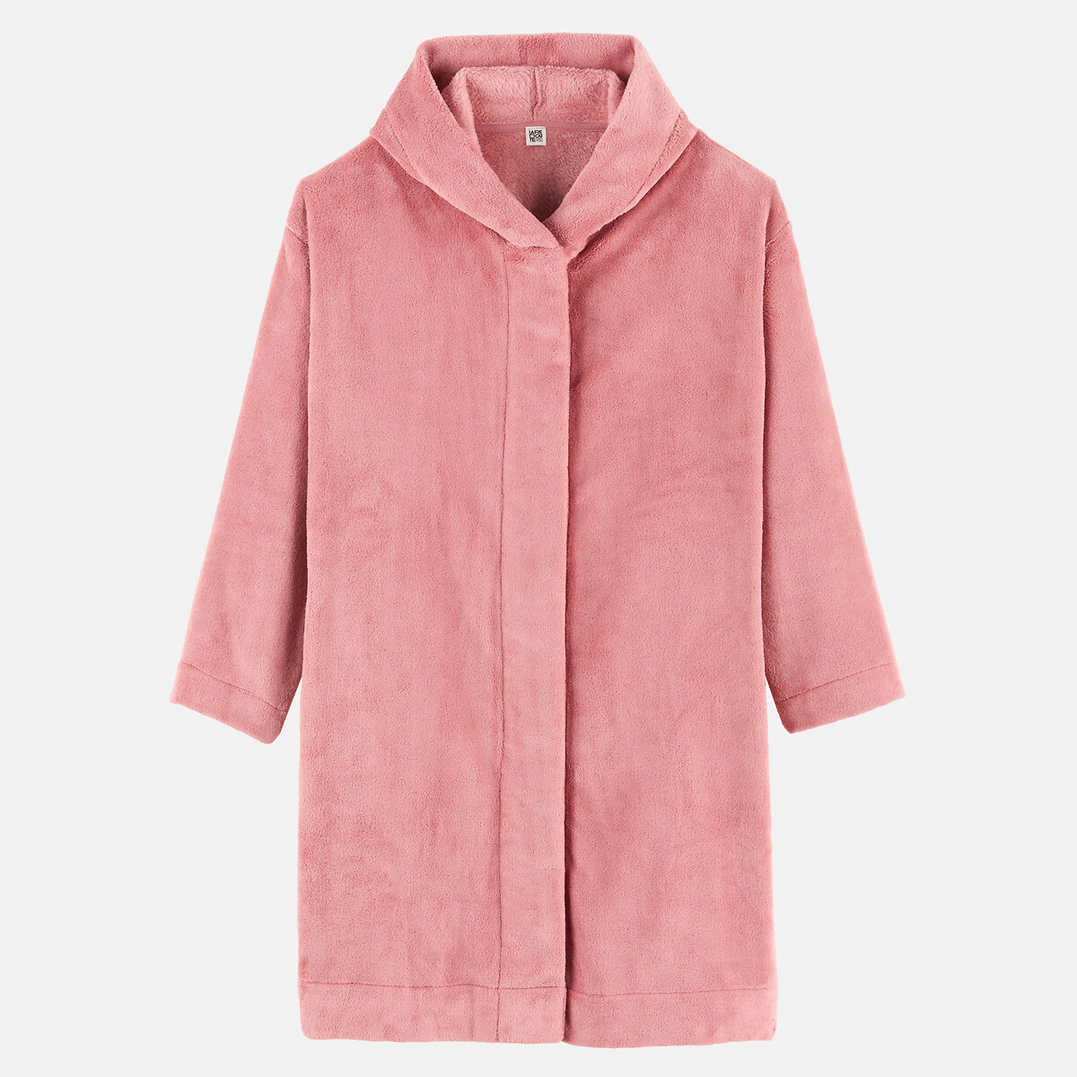 Fleece hooded bathrobe dusty pink, SO'HOME