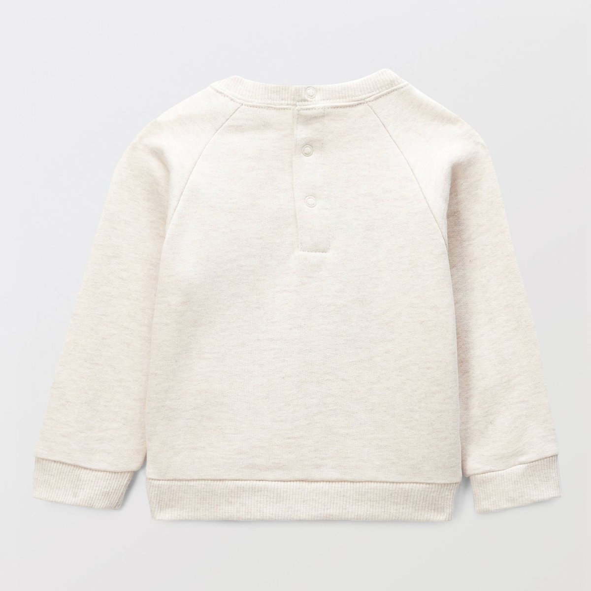 Sweat brodé en coton BIO GOTS beige melange, BOUT'CHOU