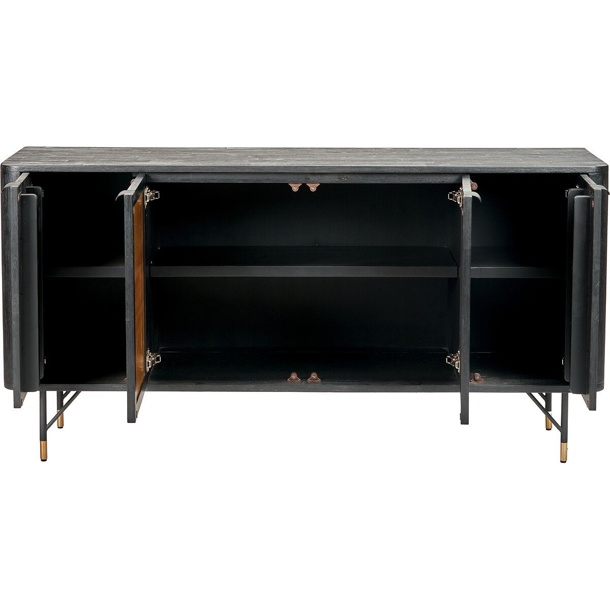 Fenix Acacia Rattan 4 Door Sideboard black/natural, ÉDITÉ