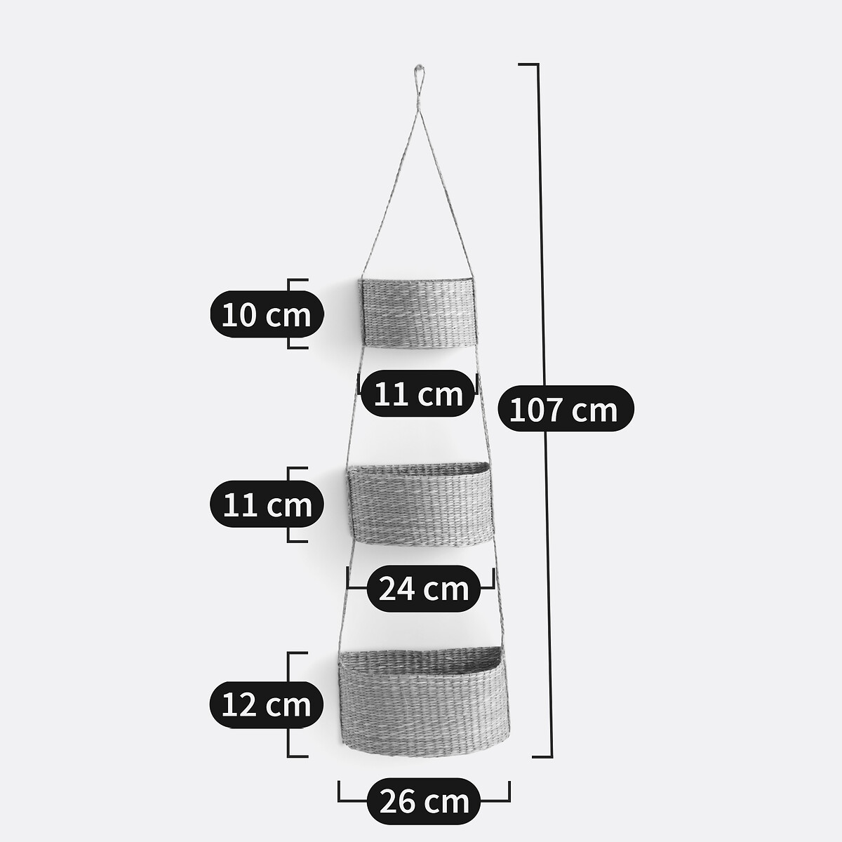 Cesta Woven Straw Hanging Baskets natural, LA REDOUTE INTERIEURS