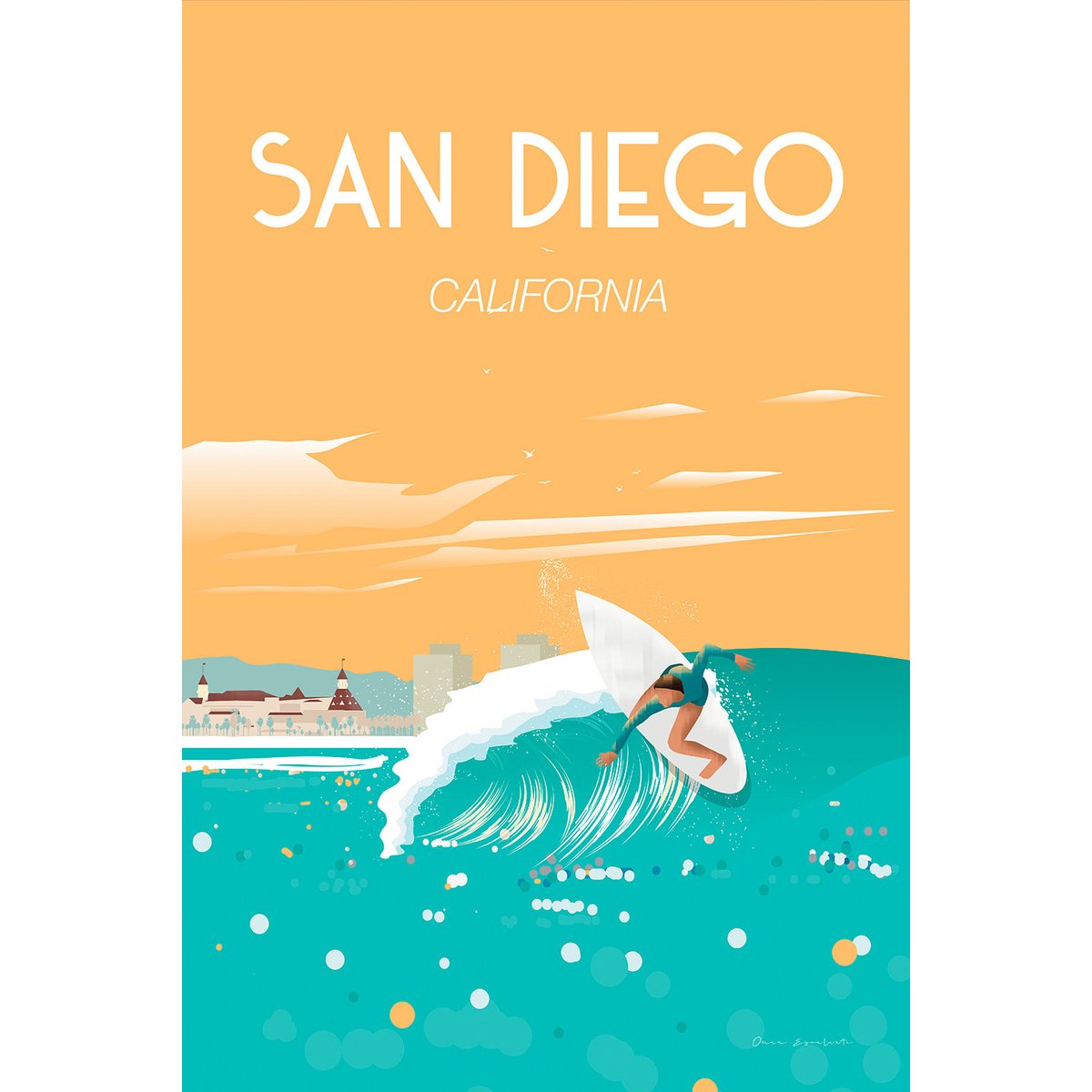 Tableau voyage San Diego California tableau alu dibond, HEXOA