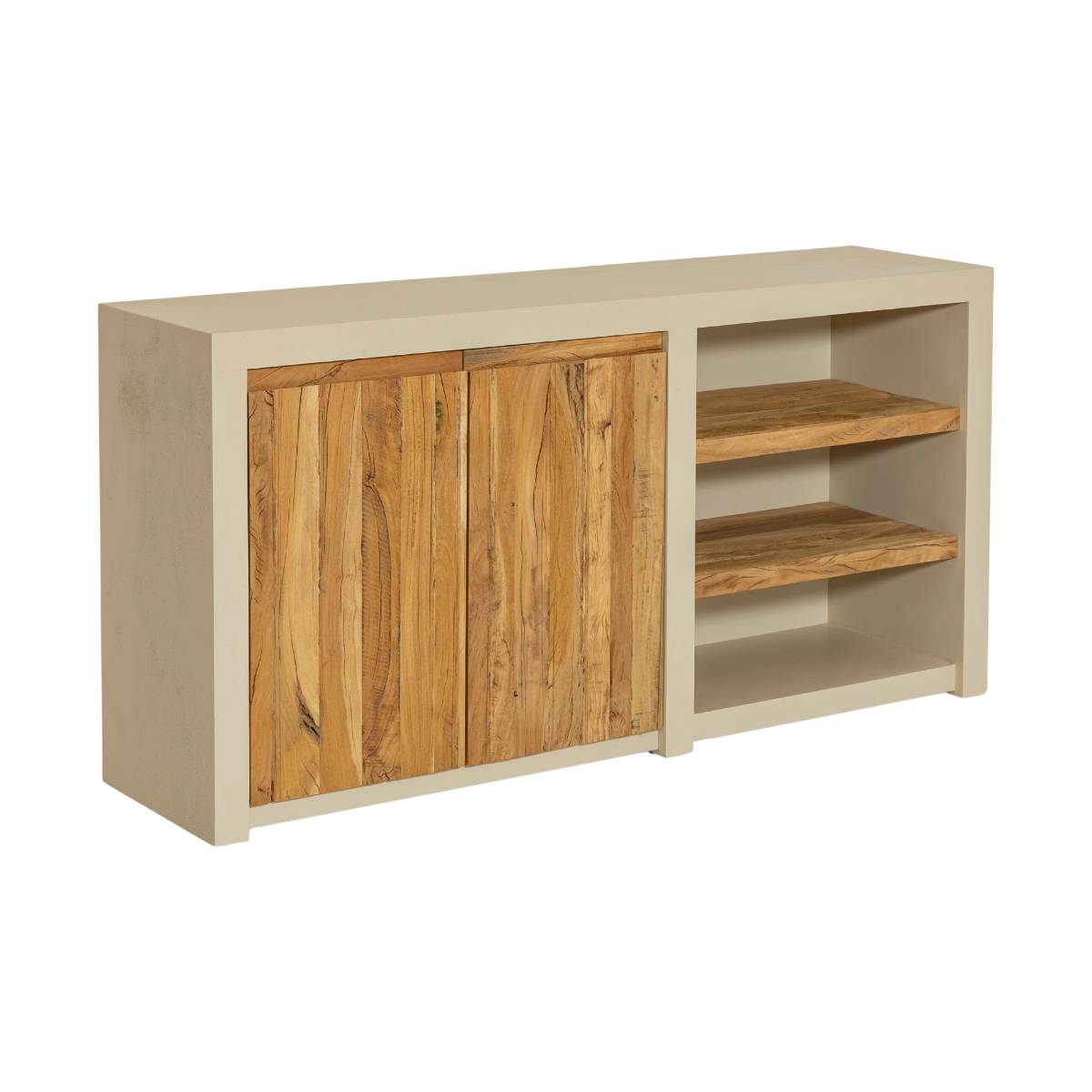 Buffet en bois effet béton DALVA bois clair, MADE IN MEUBLES