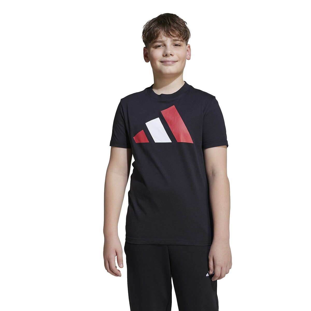 T-shirt de mangas curtas, em algodão preto , ADIDAS SPORTSWEAR