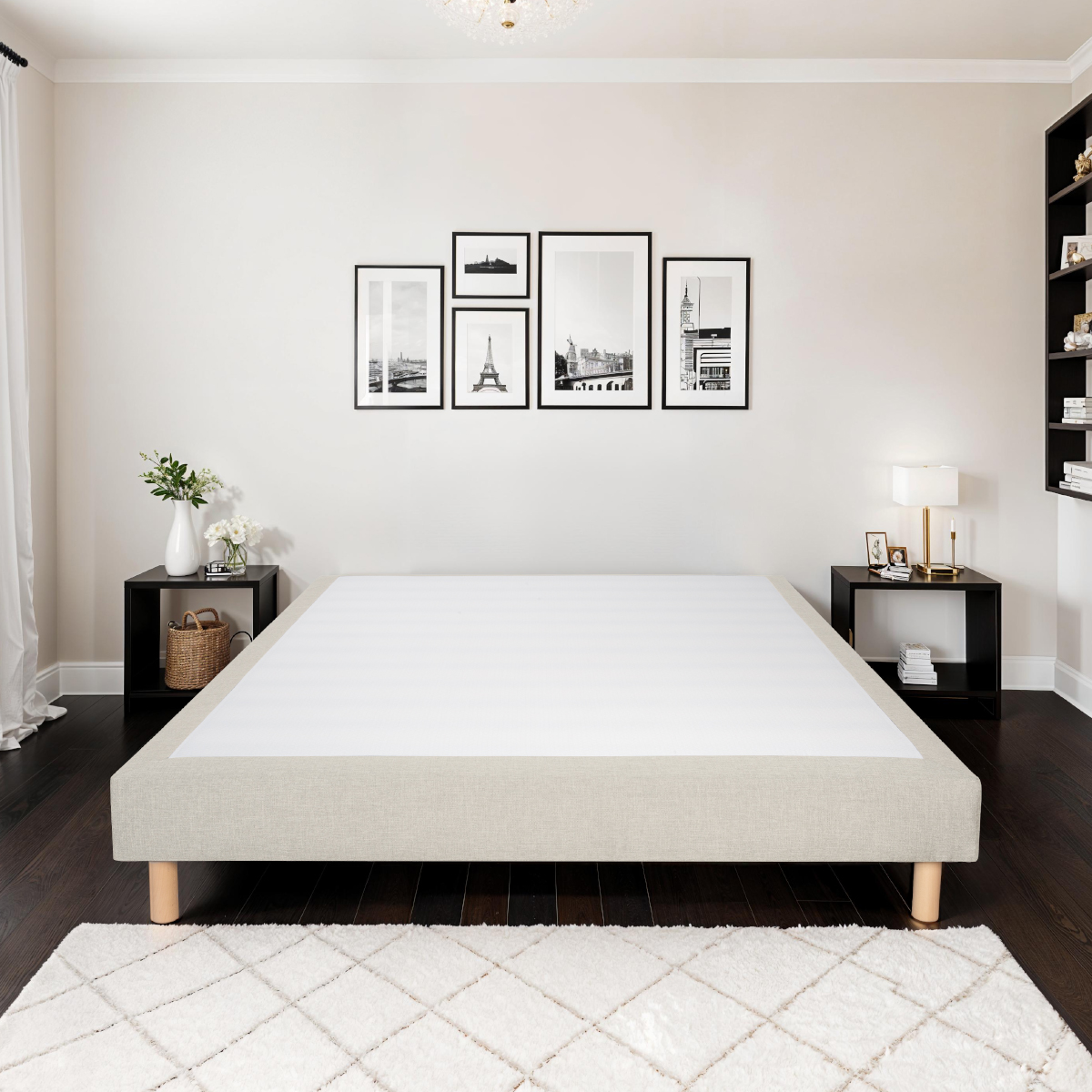 Sommier tapissier Tissu SISAL sable, BELLECOUR
