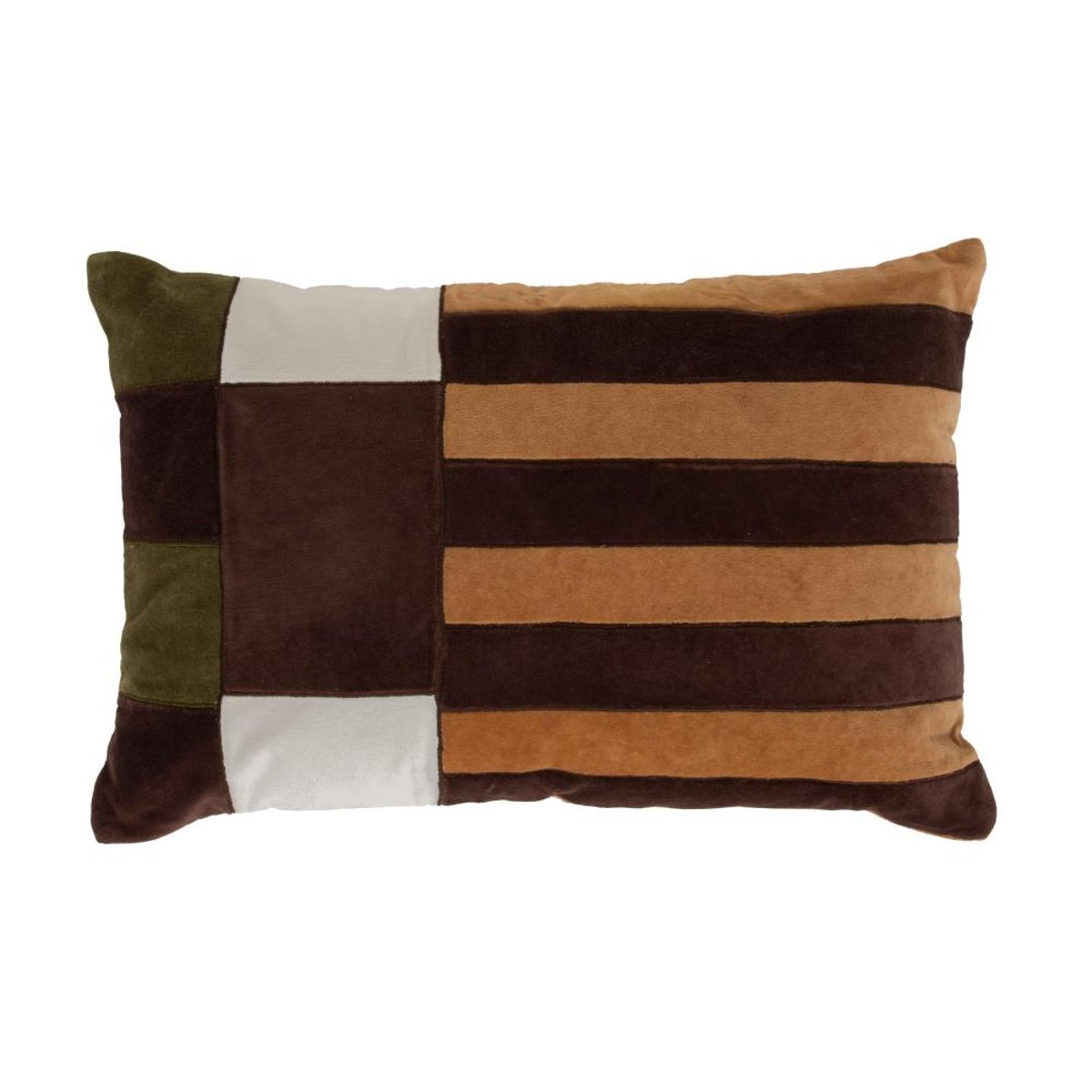 Coussin graphique Eliot vert/camel 40x60 cm - ELIOT marron, AMADEUS