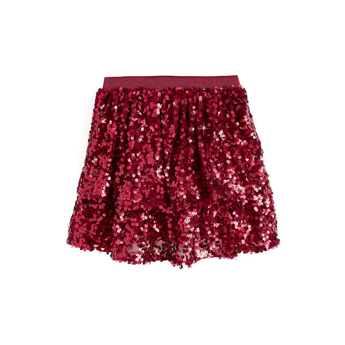 Jupe à sequins et froufrous effet superposé rouge, NEXT