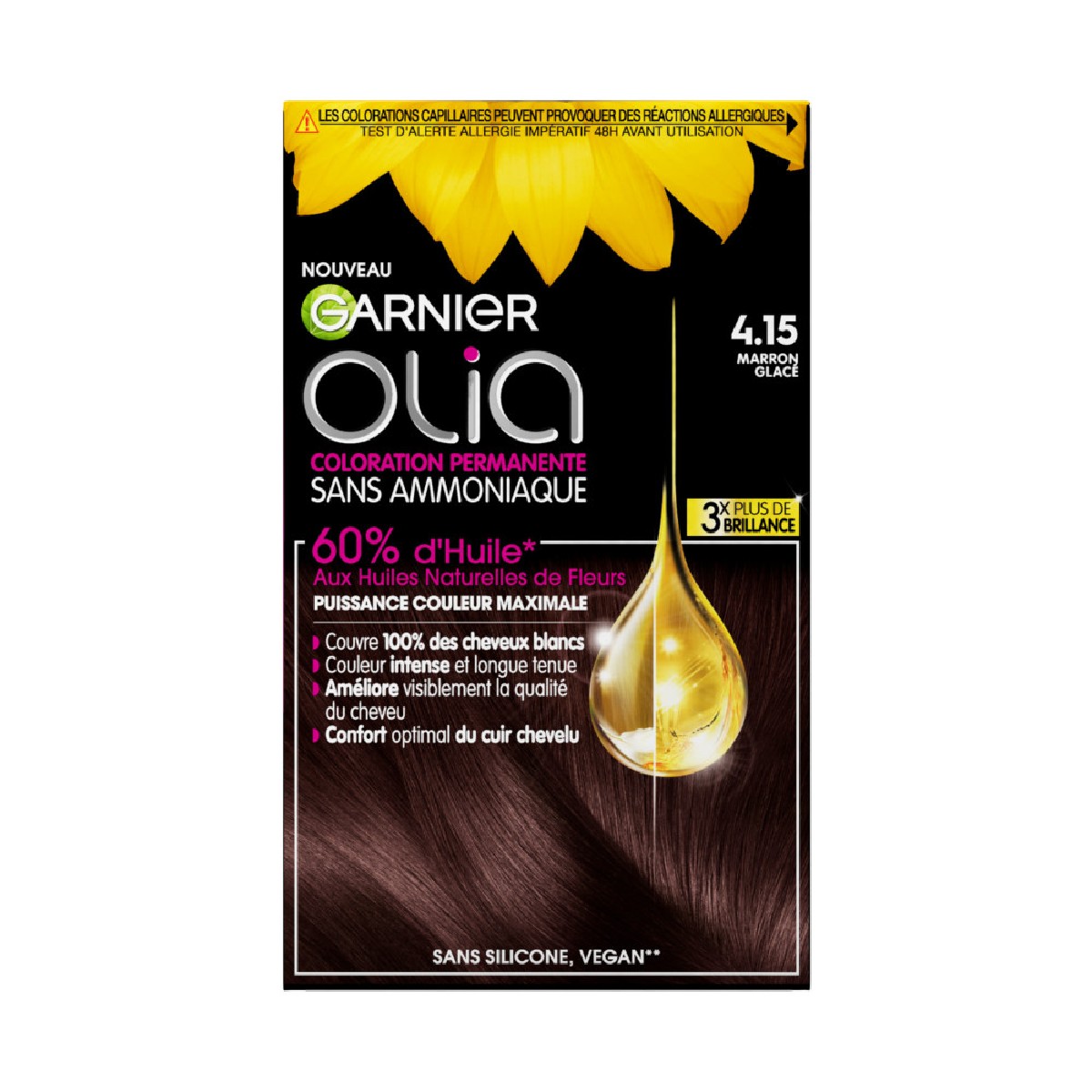 Olia Coloration 4.15 Marron Glacé 4.15 - marron glace, GARNIER