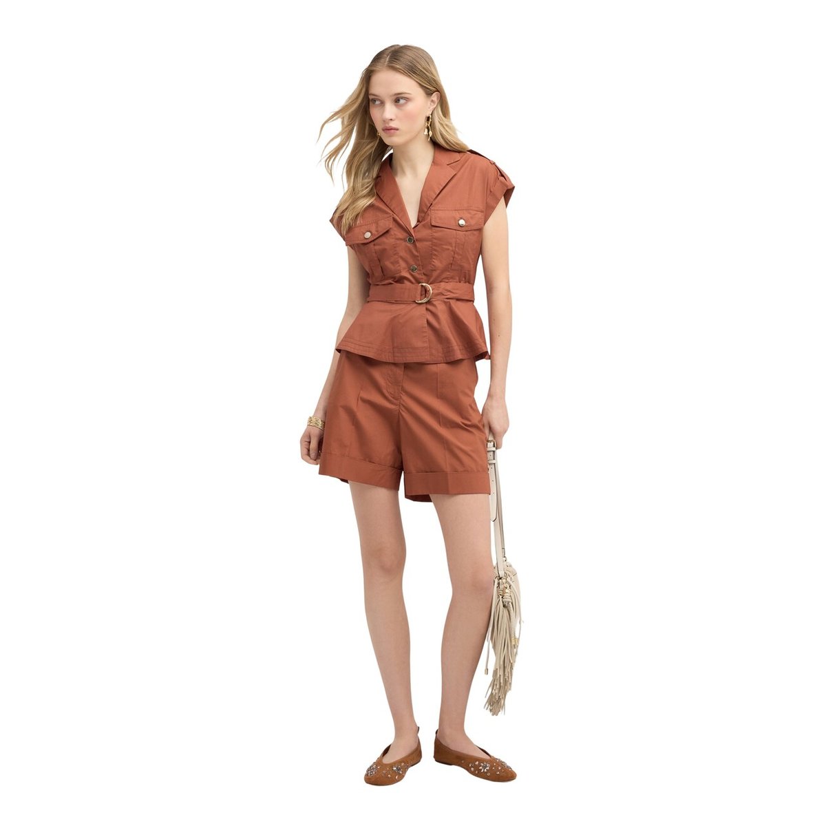 Chemise avec poches marron, MOTIVI