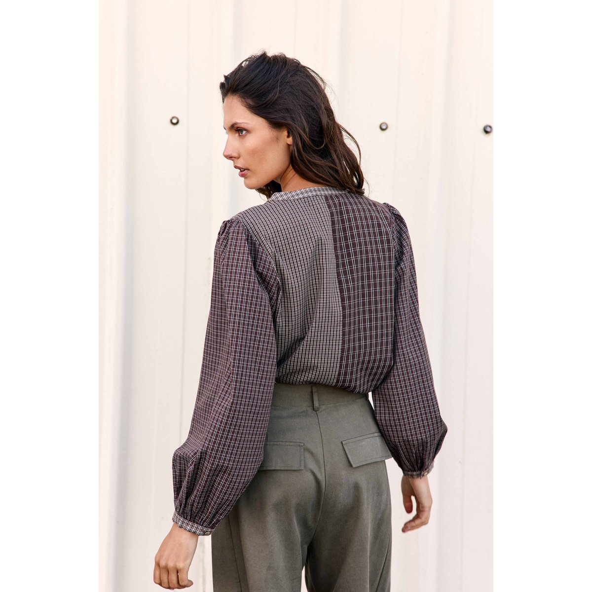 BLOUSE imprimé à carreaux BEXIA 16-marron, LA PETITE ETOILE