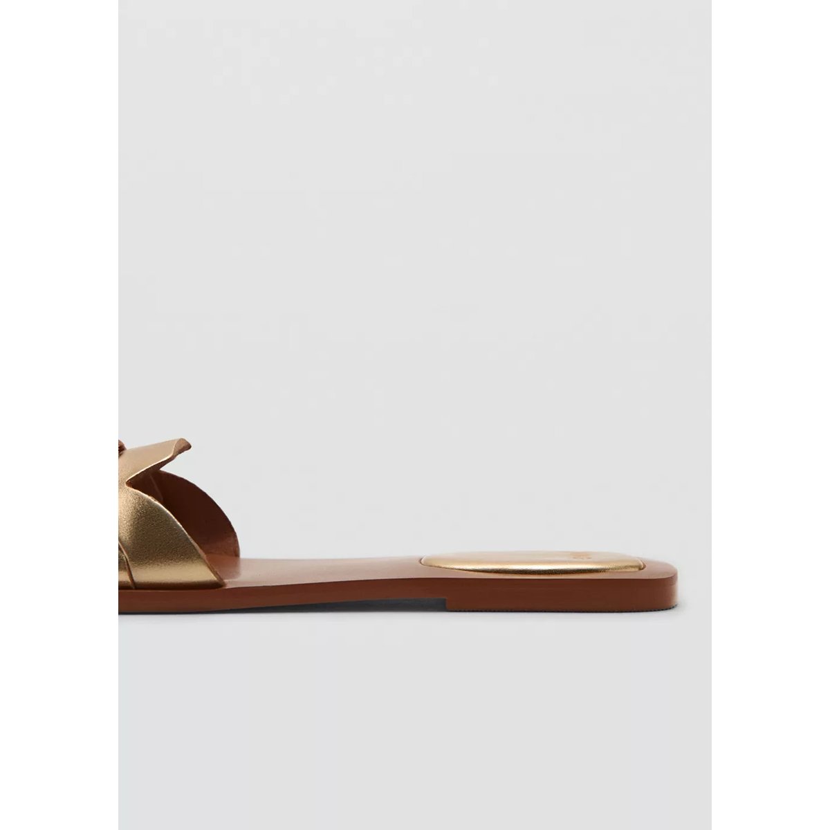 Sandales lanières cuir or, MANGO TEEN
