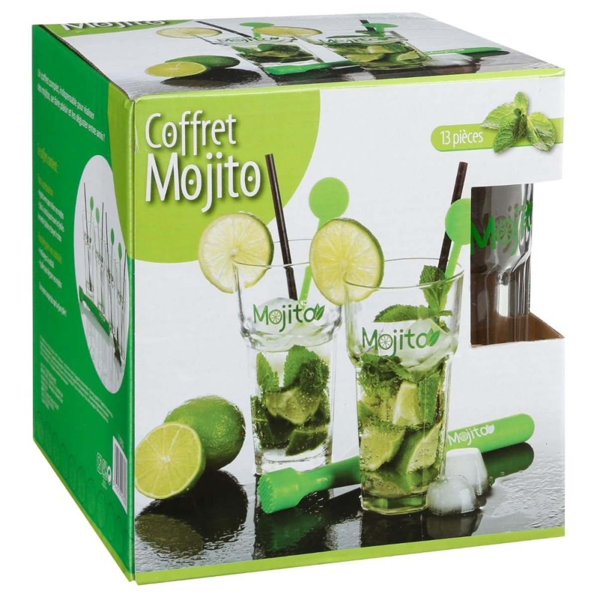Coffret MOJITO 13 pièces vert, ATMOSPHERA