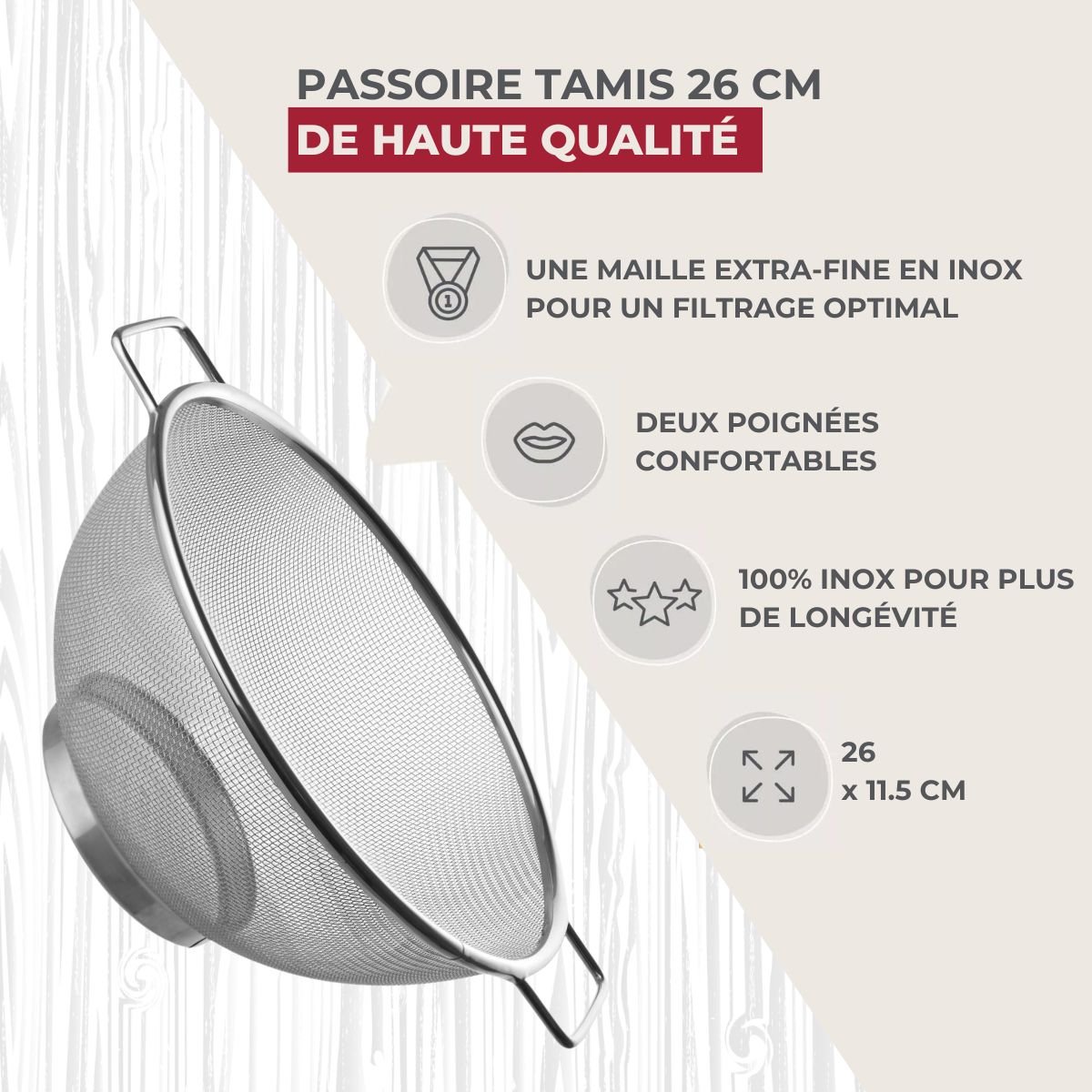 Set de 2 ustensiles de cuisine passoire BASIC gris, FACKELMANN