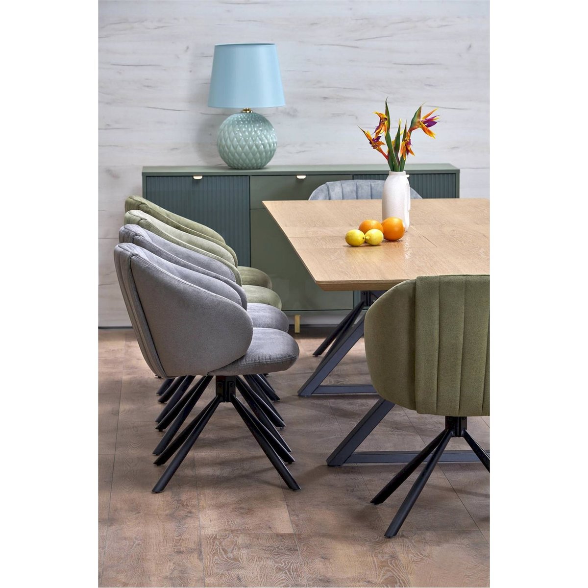 Table extensible collection RIGALLY chêne naturel et noir, RECOLLECTION