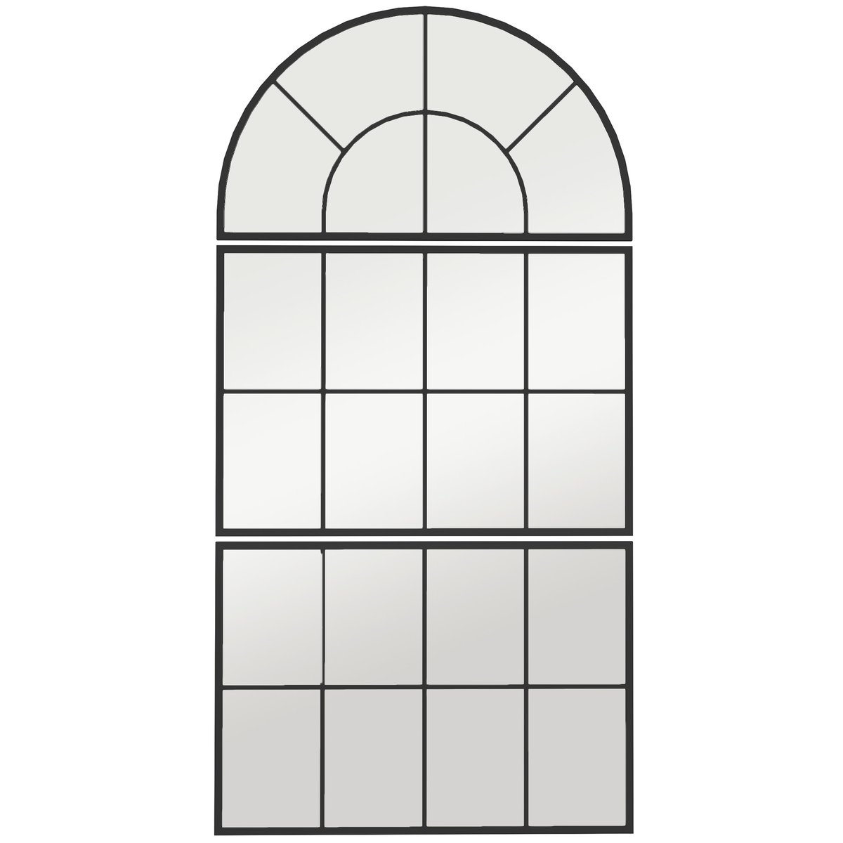 Miroir mural Verre Noir noir, HOMCOM