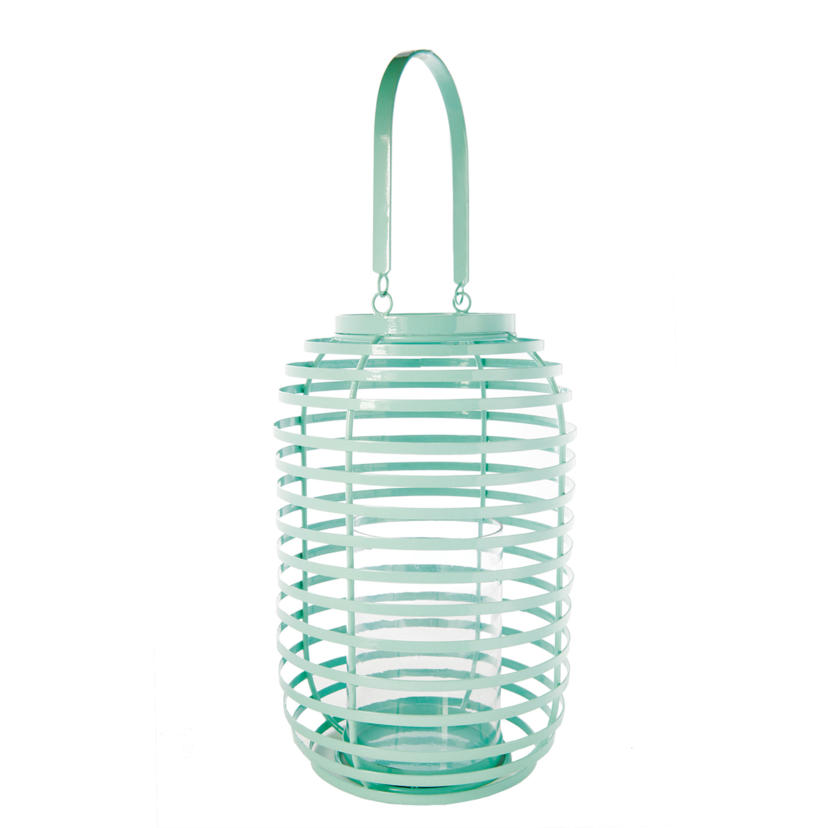 Lanterne décorative en fer H28 ALICE bleu, SIA DECO