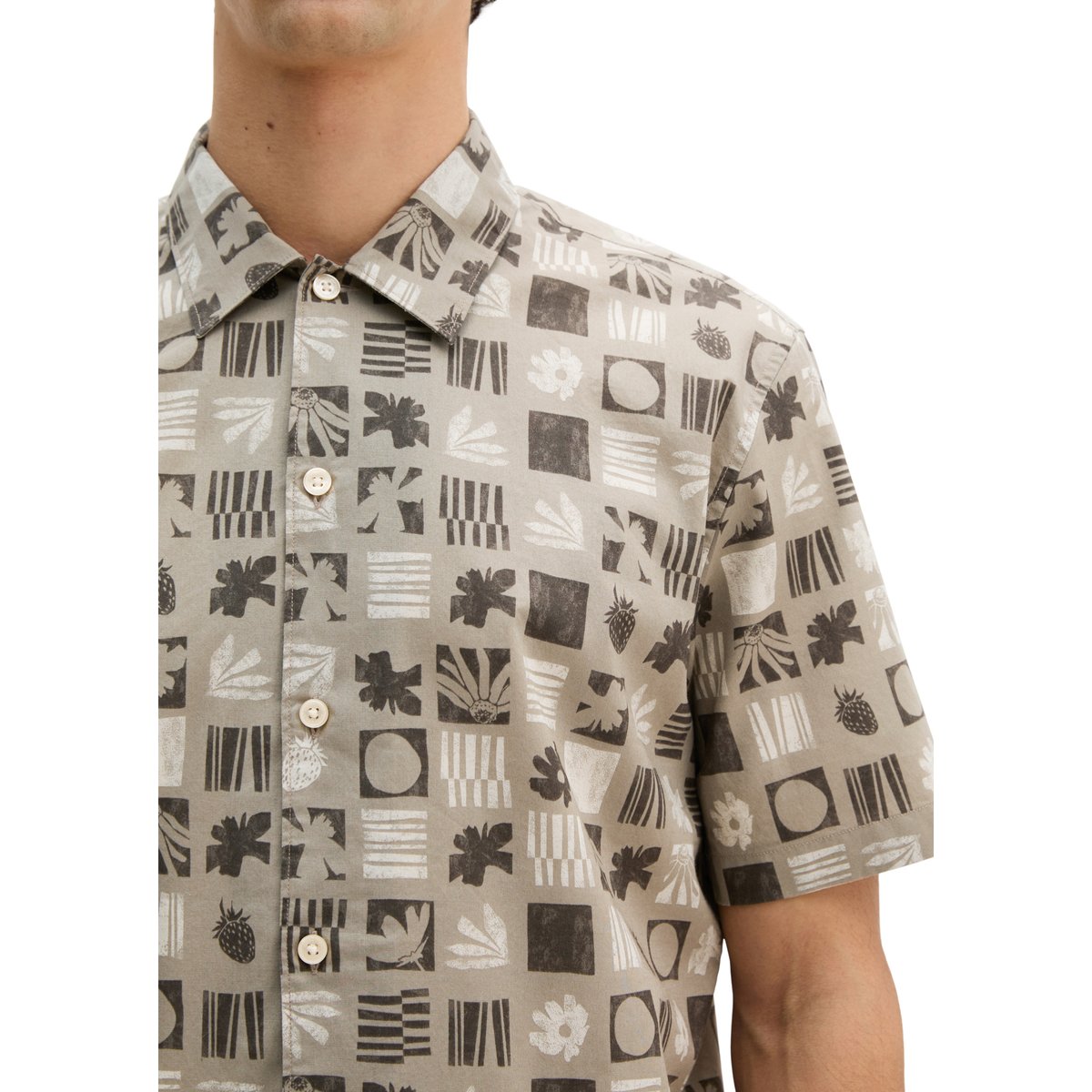 Chemise regular en popeline de coton bio marron, MARC O'POLO