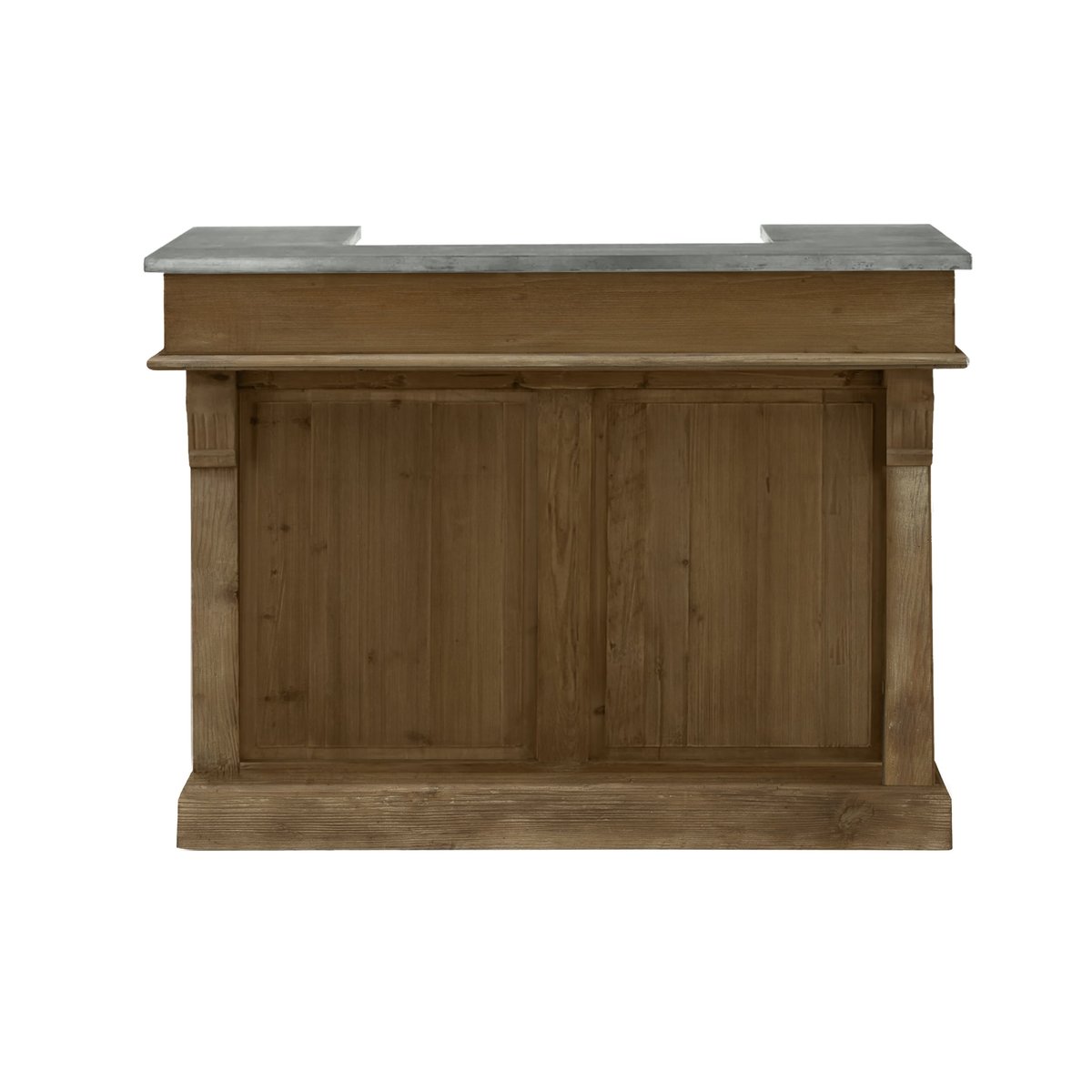 Meuble de bar en bois de cèdre recyclé et métal - SPRITZ bois foncé, MAISON PAVANE