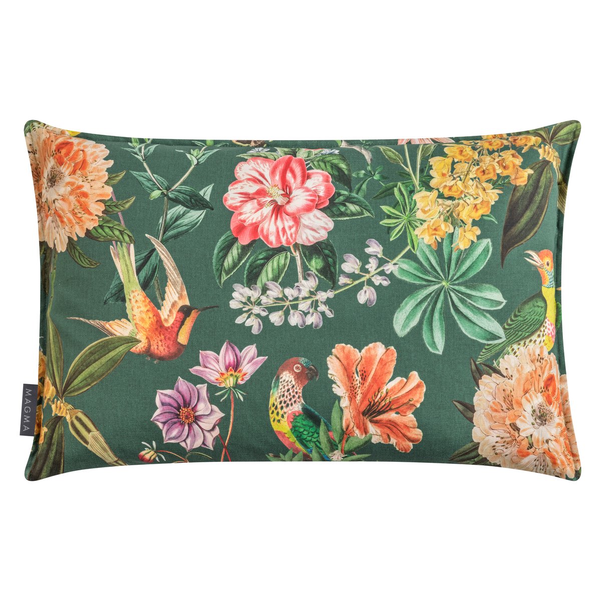 Lot de 2 housses de coussin motif floral imprimé AURELIA multicolore vert, MAGMA HEIMTEX